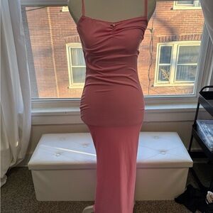 Brandy Melville Rose Pink Spaghetti Strap Maxi Dress
